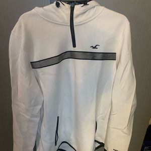 Hollister quarter zip reflective hoodie white size XL